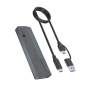 IcyBox IB-1826MCL-CU31 ohišje za M.2 NVMe/SATA SSD z vmesnikom USB-C 3.2 Gen 2 in RGB lučmi