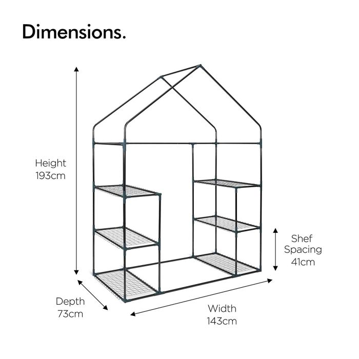 VonHaus rastlinjak 193 x 73 x 143cm VONHAUS VonHaus rastlinjak 193 x 73 x 143cm