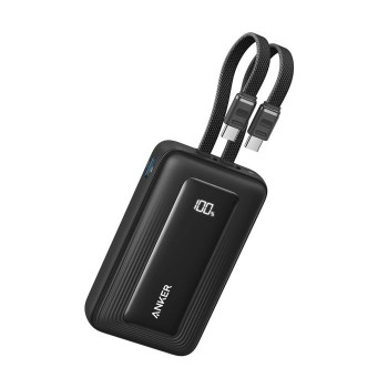 Anker Zolo Powerbank 20000 mAh, 45W z vgrajenima kabloma USB-C, črn