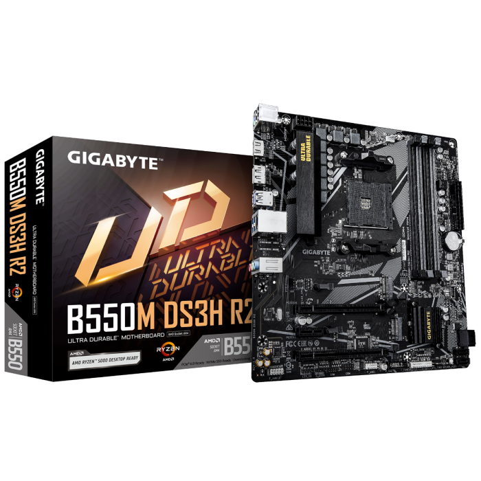 GIGABYTE B550M DS3H R2, DDR4, SATA3, USB3.2Gen1, DP, AM4 mATX