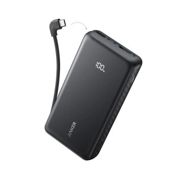 Anker Zolo Powerbank 20000 mAh, 22,5W z vgrajenim USB-C kablom, črn