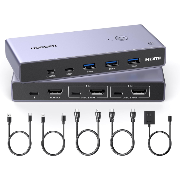 Ugreen USB 3.0 KVM stikalo za upravljanje 2 računalnikov UGREEN Ugreen USB 3.0 KVM stikalo za upravljanje 2 računalnikov
