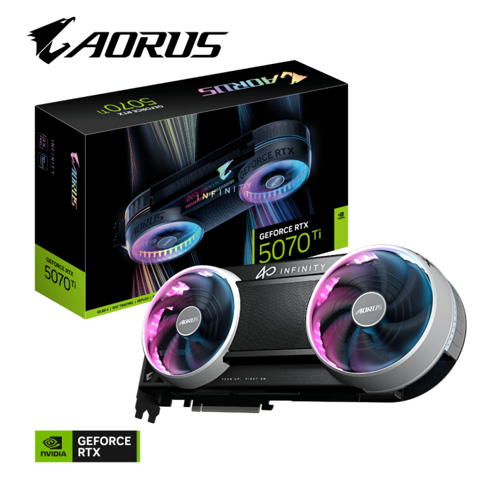 Grafična kartica GIGABYTE AORUS GeForce RTX 5070 Ti INFINITY 16G, 16GB GDDR7, PCI-E 5.0 GIGABYTE Grafična kartica GIGABYTE AORUS GeForce RTX 5070 Ti INFINITY 16G, 16GB GDDR7, PCI-E 5.0
