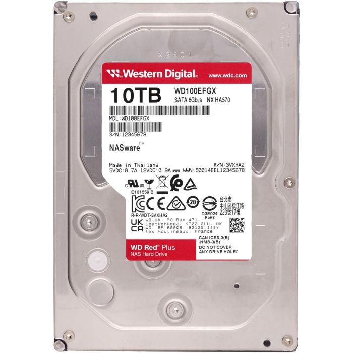 WD 10TB Red Plus 3,5 SATA 6Gb/s 7200rpm 512MB HDD disk WD 10TB Red Plus 3,5 SATA 6Gb/s 7200rpm 512MB HDD disk