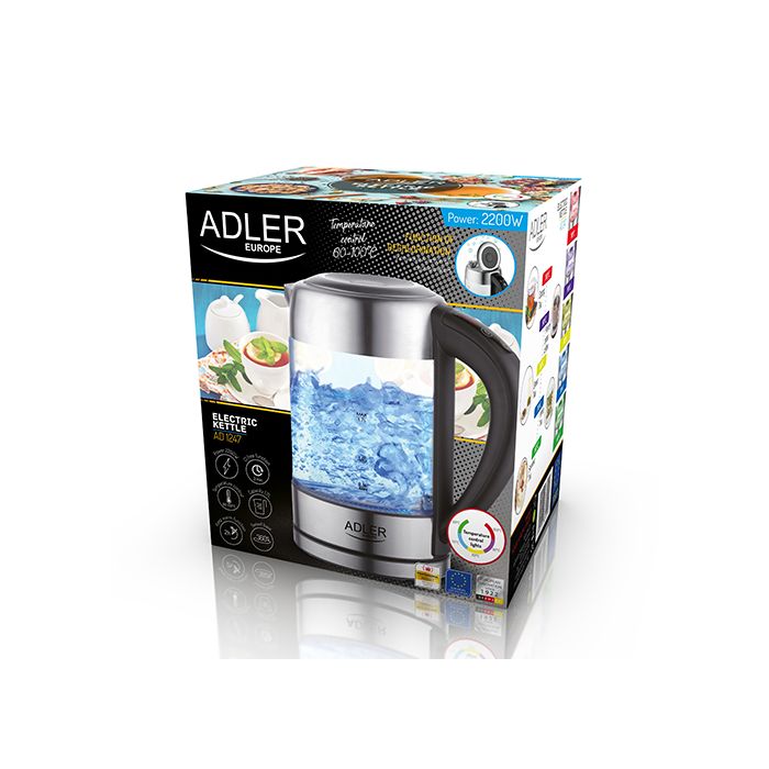 Adler grelnik vode z regulacijo temperature 1,7L 2200W ADLER Adler grelnik vode z regulacijo temperature 1,7L 2200W