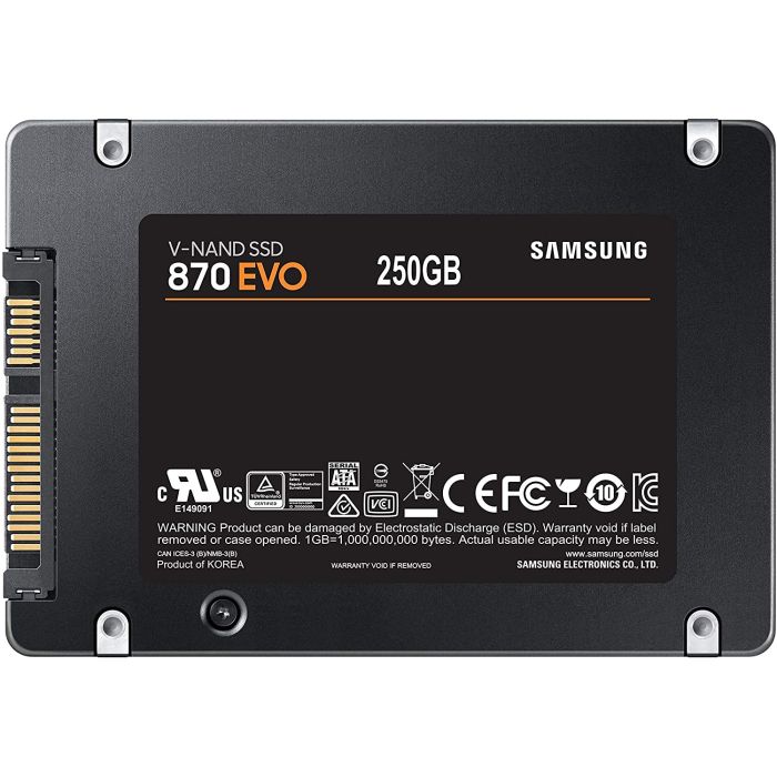 Samsung 250GB 870 EVO SSD SATA3 2.5 disk SAMSUNG Samsung 250GB 870 EVO SSD SATA3 2.5 disk