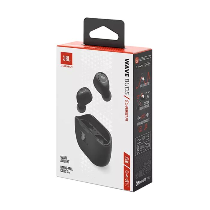 JBL Wave Buds BT5.2 In-ear slušalke z mikrofonom, črna JBL JBL Wave Buds BT5.2 In-ear slušalke z mikrofonom, črna