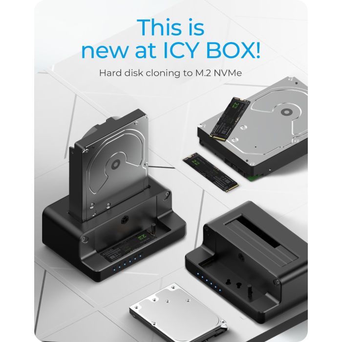 Icybox IB-2914MSCL-C31 priklopna postaja in kloniranje za M.2 NVMe SSD & 2,5/3,5 SATA SSD/HDD ICYBOX Icybox IB-2914MSCL-C31 priklopna postaja in kloniranje za M.2 NVMe SSD & 2,5/3,5 SATA SSD/HDD
