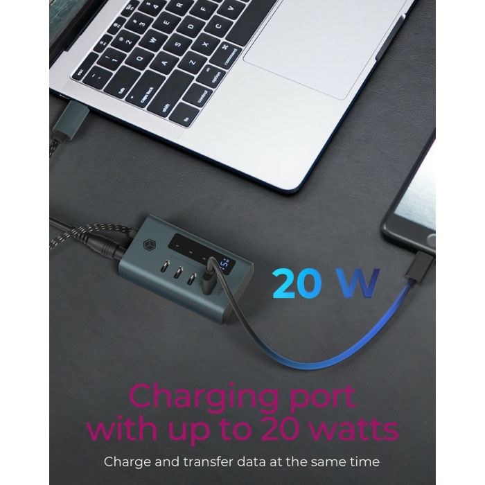 Icybox IB-HUB1454-C31 4-portno hub z vmesnikom USB 3.2 Gen 2 Type-C ICYBOX Icybox IB-HUB1454-C31 4-portno hub z vmesnikom USB 3.2 Gen 2 Type-C