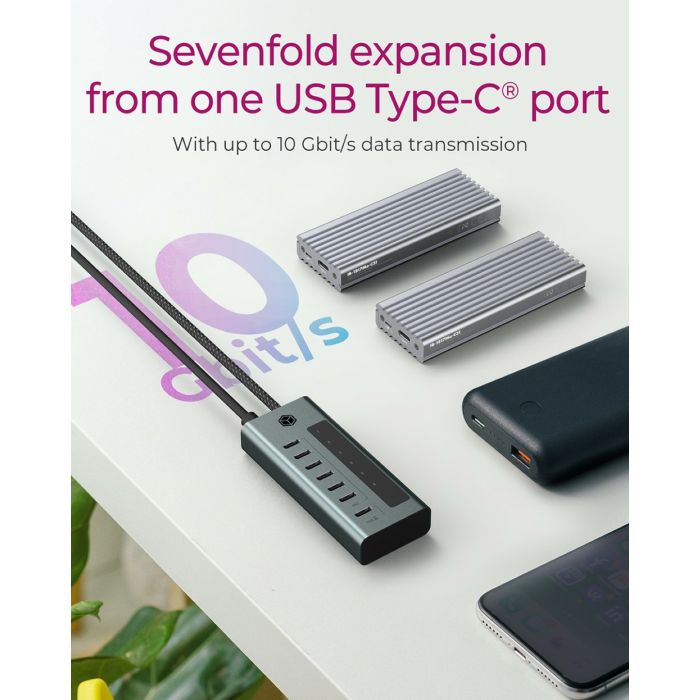 Icybox IB-HUB1457-C31 7-portni hub vmesnik USB 3.2 Type-C ICYBOX Icybox IB-HUB1457-C31 7-portni hub vmesnik USB 3.2 Type-C