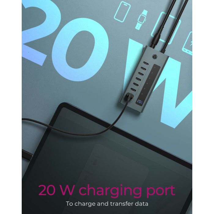 Icybox IB-HUB1457-C31 7-portni hub vmesnik USB 3.2 Type-C ICYBOX Icybox IB-HUB1457-C31 7-portni hub vmesnik USB 3.2 Type-C