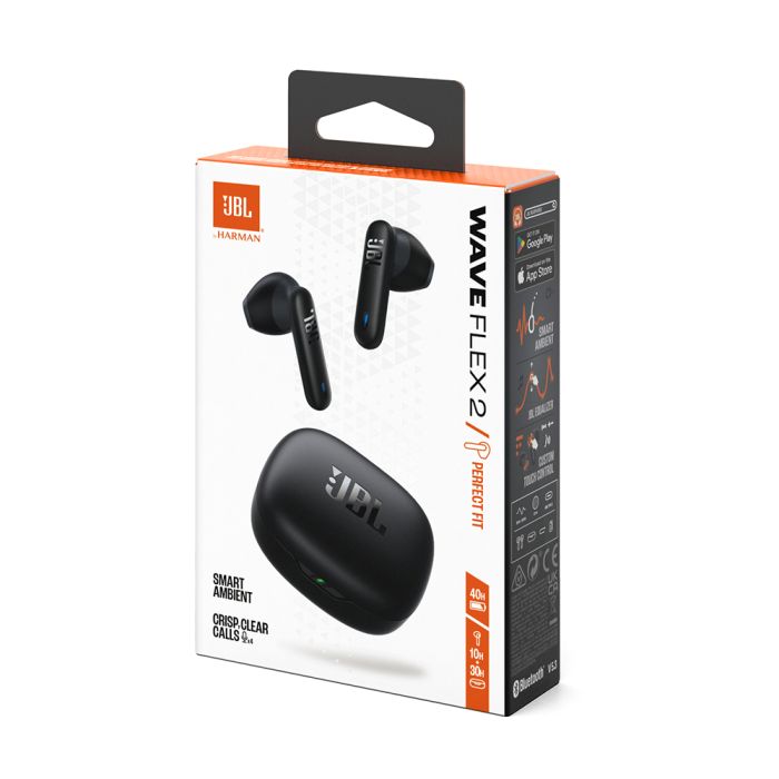 JBL Wave Flex 2 brezžične slušalke z mikrofonom, črne JBL JBL Wave Flex 2 brezžične slušalke z mikrofonom, črne