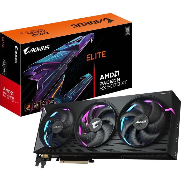 Grafična kartica GIGABYTE Aorus Radeon RX 9070 XT ELITE 16G OC, 16GB GDDR6, PCI-E 5.0 GIGABYTE Grafična kartica GIGABYTE Aorus Radeon RX 9070 XT ELITE 16G OC, 16GB GDDR6, PCI-E 5.0