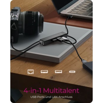 Icybox IB-HUB1439-LAN 4 Port Hub z priključkom USB 3.2 Type-A ali Type-C Icybox IB-HUB1439-LAN 4 Port Hub z priključkom USB 3.2 Type-A ali Type-C