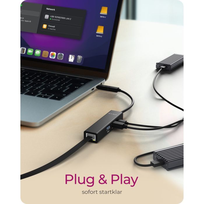 Icybox IB-HUB1439-LAN 4 Port Hub z priključkom USB 3.2 Type-A ali Type-C ICYBOX Icybox IB-HUB1439-LAN 4 Port Hub z priključkom USB 3.2 Type-A ali Type-C