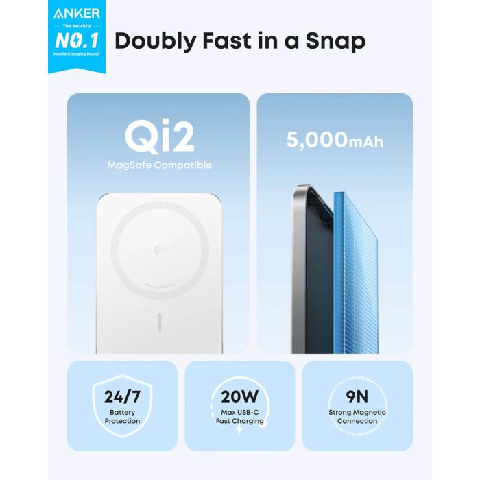 Anker Nano Powerbank Slim 5000 mAh, bel ANKER Anker Nano Powerbank Slim 5000 mAh, bel