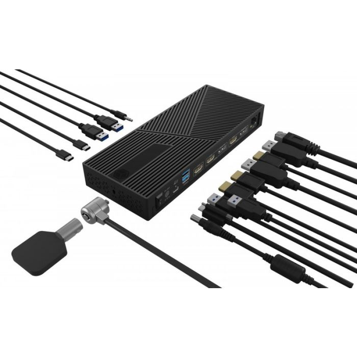 IcyBox IB-DK2246AC 11 v 1 USB-C hibridna priklopna postaja z DisplayLink ICYBOX IcyBox IB-DK2246AC 11 v 1 USB-C hibridna priklopna postaja z DisplayLink
