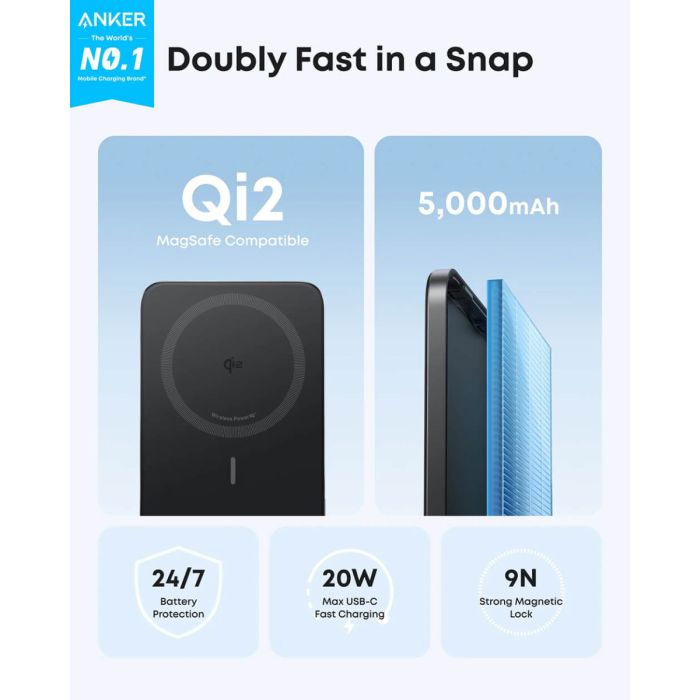 Anker Nano Power Bank 5000 mAh Slim, črn ANKER Anker Nano Power Bank 5000 mAh Slim, črn