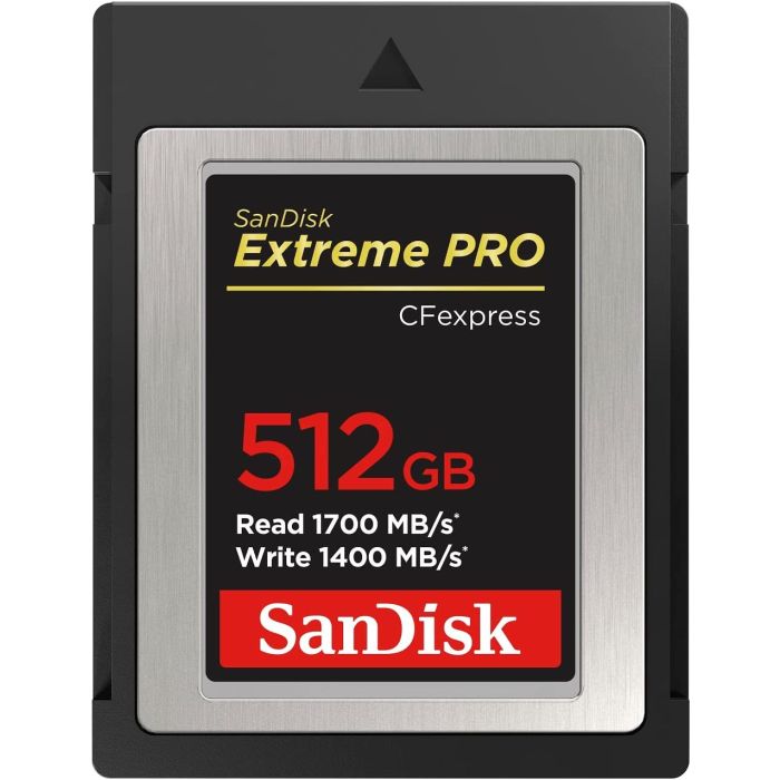 SanDisk Extreme PRO CFexpress tip B, 512GB, 1700MB/s Branje, 1400MB/s Pisanje SANDISK SanDisk Extreme PRO CFexpress tip B, 512GB, 1700MB/s Branje, 1400MB/s Pisanje