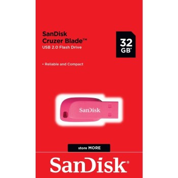 SanDisk 32 GB Cruzer Blade USB 2.0 ključek - Electric Pink barve