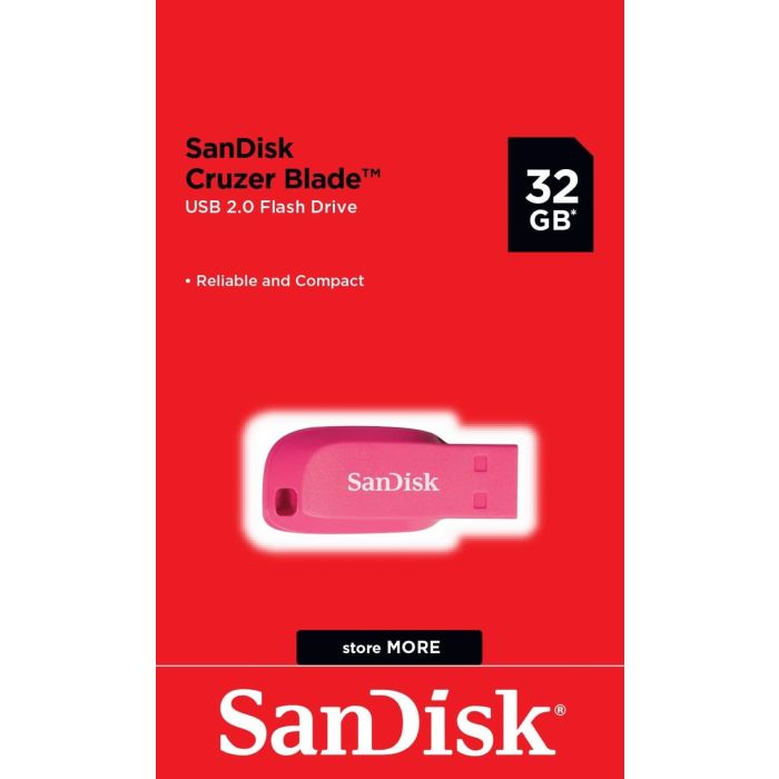 SanDisk 32 GB Cruzer Blade USB 2.0 ključek - Electric Pink barve SANDISK SanDisk 32 GB Cruzer Blade USB 2.0 ključek - Electric Pink barve