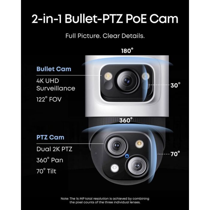 Anker Eufy Security PoE Bullet-PTZ S4 kamera ANKER Anker Eufy Security PoE Bullet-PTZ S4 kamera