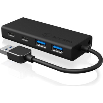IcyBox IB-HUB1426-U3 4-portni Hub s priključkom USB-A in USB-C 3.2 IcyBox IB-HUB1426-U3 4-portni Hub s priključkom USB-A in USB-C 3.2