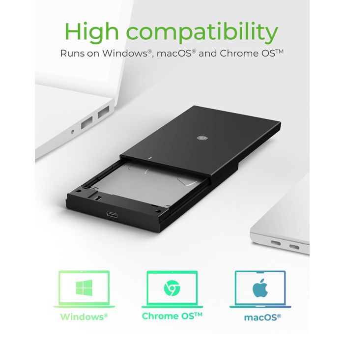 IcyBox IB-200T-C3 USB-C 3.2 ohišje za 2,5 HDD in SSD diske ICYBOX IcyBox IB-200T-C3 USB-C 3.2 ohišje za 2,5 HDD in SSD diske