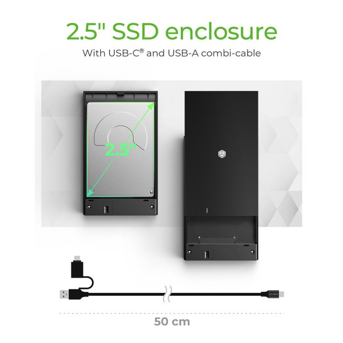 IcyBox IB-200T-C3 USB-C 3.2 ohišje za 2,5 HDD in SSD diske ICYBOX IcyBox IB-200T-C3 USB-C 3.2 ohišje za 2,5 HDD in SSD diske