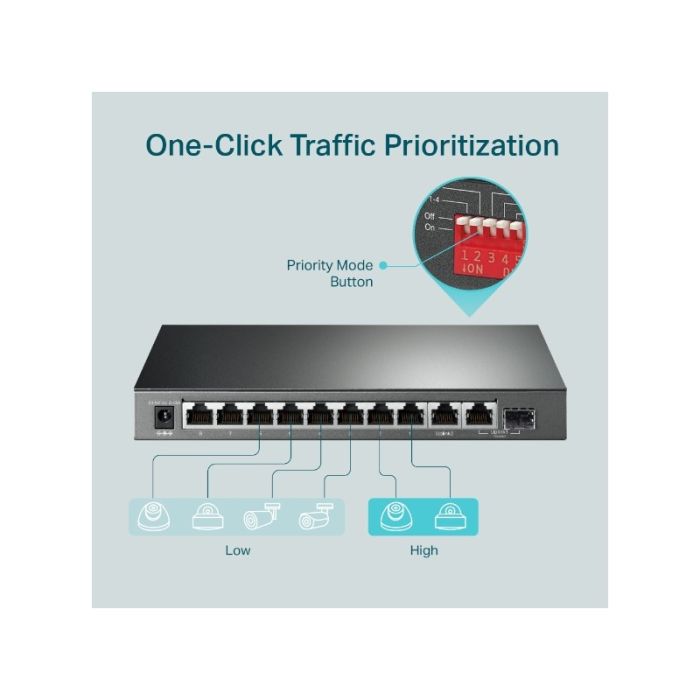 TP-LINK stikalo 10-port Gigabit 10/100/1000 TL-SG1210MP 8-Port PoE+ TP-LINK TP-LINK stikalo 10-port Gigabit 10/100/1000 TL-SG1210MP 8-Port PoE+