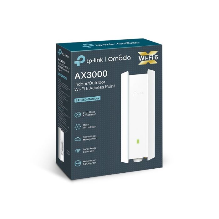 TP-LINK zunanja AX3000 Gigabit WiFi 6 dostopna točka EAP650-Outdoor TP-LINK TP-LINK zunanja AX3000 Gigabit WiFi 6 dostopna točka EAP650-Outdoor