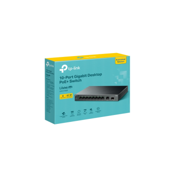 TP-LINK LS1210GP 10-port Gigabit mrežno stikalo / switch z 8-Port PoE+ TP-LINK LS1210GP 10-port Gigabit mrežno stikalo / switch z 8-Port PoE+