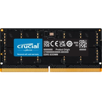 Crucial 32GB DDR5-5600 SODIMM CL46, 1.1V Crucial 32GB DDR5-5600 SODIMM CL46, 1.1V