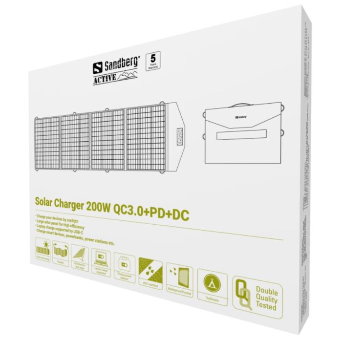 Sandberg Solarni polnilec 200W QC3.0+PD+DC SANDBERG Sandberg Solarni polnilec 200W QC3.0+PD+DC