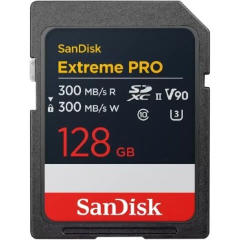 SanDisk Extreme PRO 128GB SDXC spominska kartica, 300MB/s branje/pisanje, 8K, V90, UHS-II