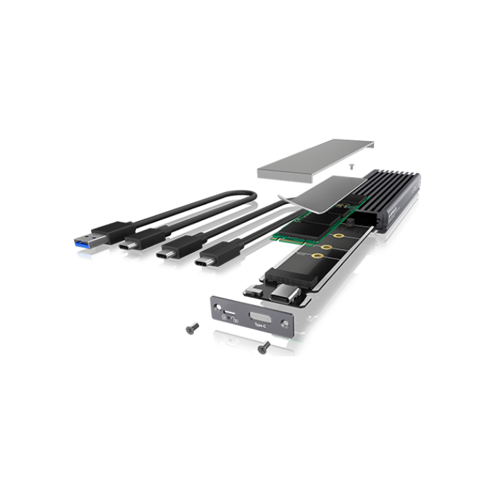 IcyBox IB-1817MC-C31 USB-C 3.1 ohišje za M.2 NVMe in SATA SSD ter zaščito pred pisanjem ICYBOX IcyBox IB-1817MC-C31 USB-C 3.1 ohišje za M.2 NVMe in SATA SSD ter zaščito pred pisanjem