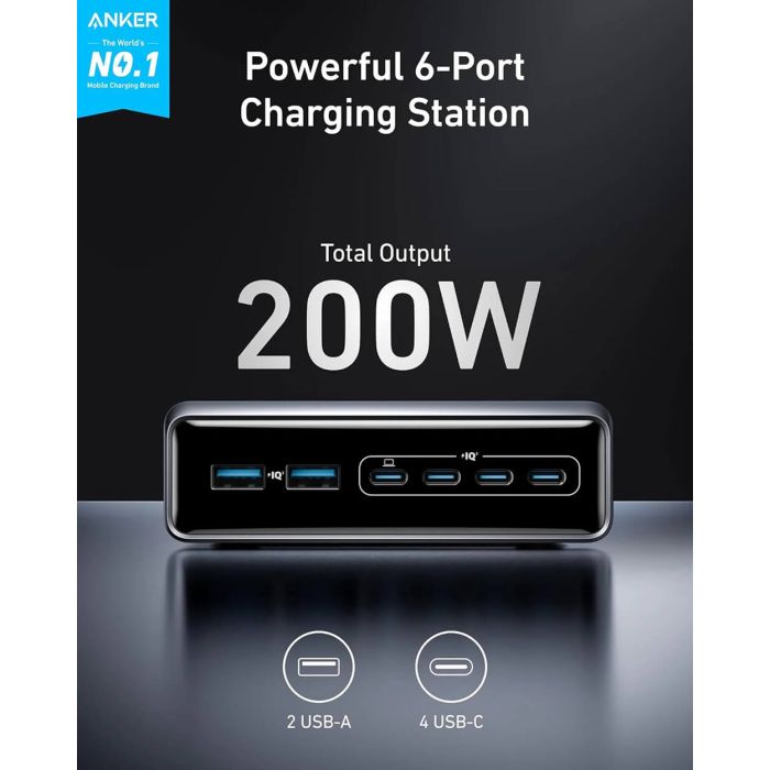 Anker Prime GaN namizni polnilec 200W ANKER Anker Prime GaN namizni polnilec 200W