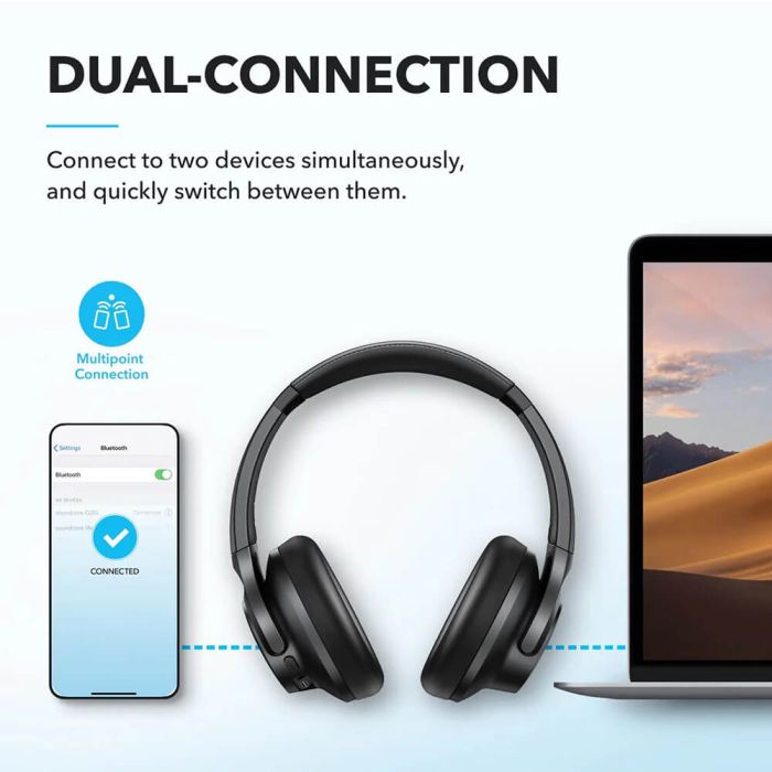 Anker Soundcore Q20i naglavne bluetooth slušalke, črne ANKER Anker Soundcore Q20i naglavne bluetooth slušalke, črne