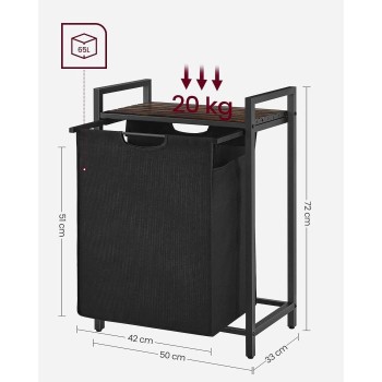 VASAGLE košara za perilo, rustikalno rjavo-črna, BLH101B01 VASAGLE košara za perilo, rustikalno rjavo-črna, BLH101B01