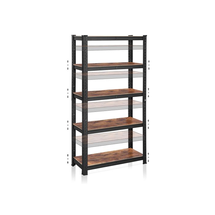 SONGMICS Regal 30 x 75 x 150 cm rjavo-črna, GLR030B01 SONGMICS SONGMICS Regal 30 x 75 x 150 cm rjavo-črna, GLR030B01