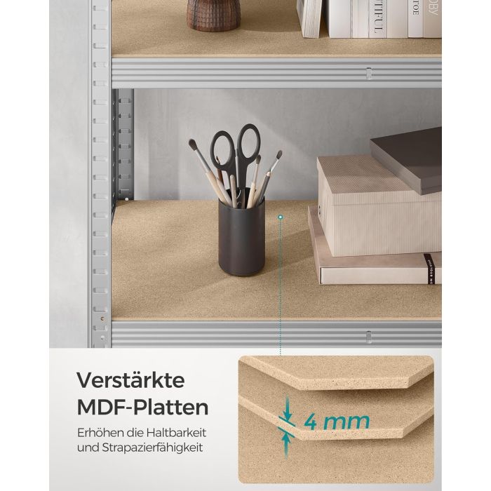 SONGMICS Regal 60 x 120 x 200 cm rjavo-srebrno,GLR060E01 SONGMICS SONGMICS Regal 60 x 120 x 200 cm rjavo-srebrno,GLR060E01