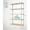 SONGMICS Regal 60 x 120 x 200 cm rjavo-srebrno,GLR060E01 SONGMICS SONGMICS Regal 60 x 120 x 200 cm rjavo-srebrno,GLR060E01