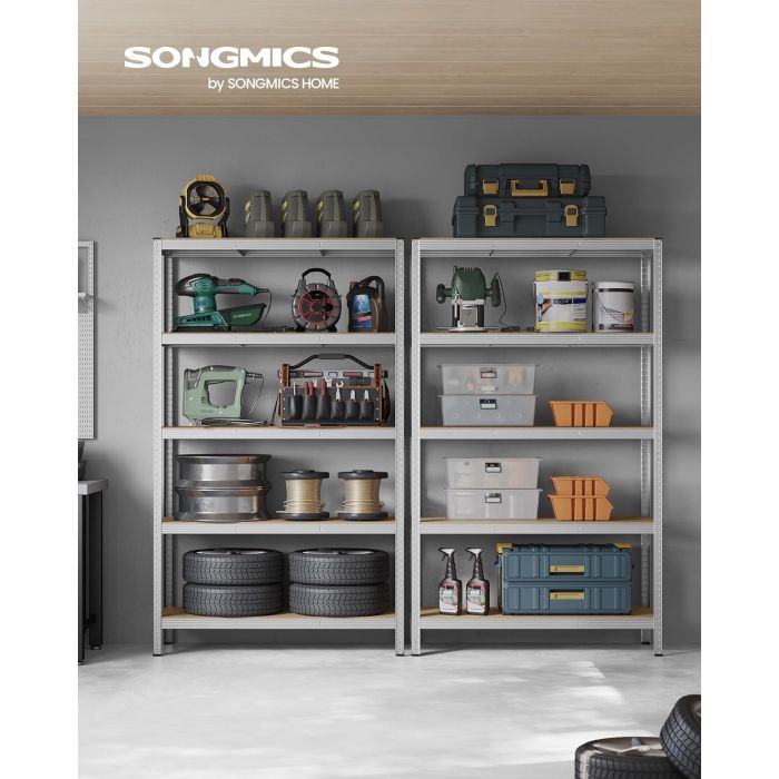 SONGMICS Regal 60 x 120 x 200 cm rjavo-srebrno,GLR060E01 SONGMICS SONGMICS Regal 60 x 120 x 200 cm rjavo-srebrno,GLR060E01