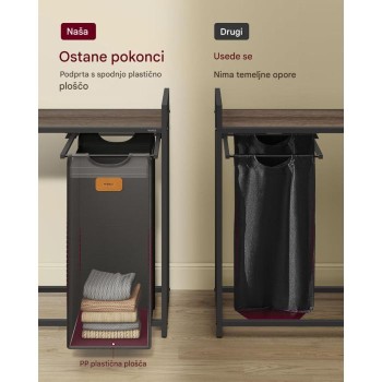 VASAGLE košara za perilo črna 4/1 150L VASAGLE košara za perilo črna 4/1 150L