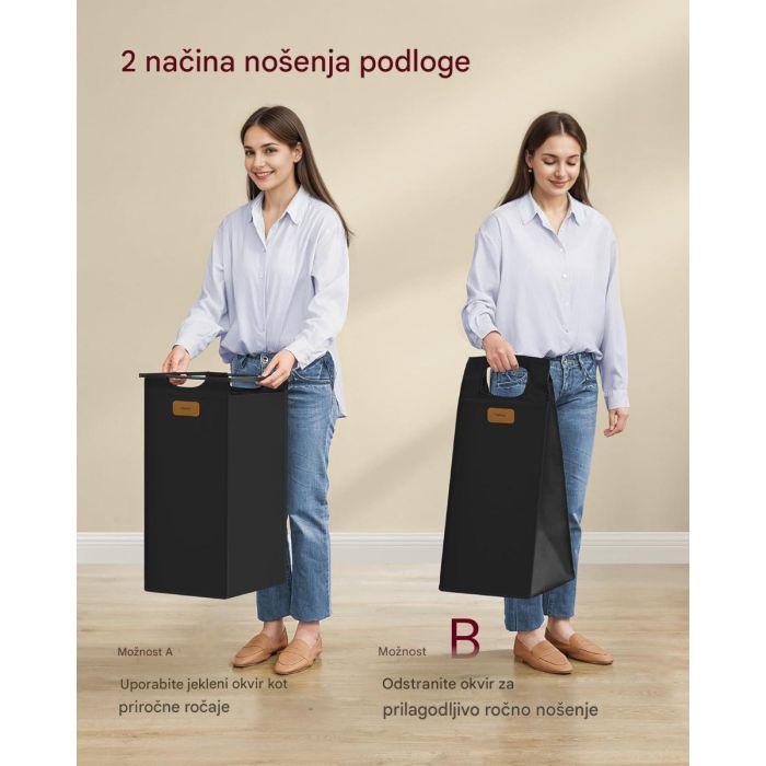 VASAGLE košara za perilo črna 4/1 150L VASAGLE VASAGLE košara za perilo črna 4/1 150L