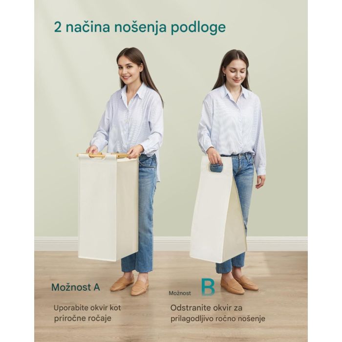 SONGMICS košara za perilo črna 2/1 100L SONGMICS SONGMICS košara za perilo črna 2/1 100L