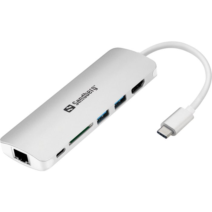 Sandberg USB-C Dock HDMI + LAN + SD + USB, 61W SANDBERG Sandberg USB-C Dock HDMI + LAN + SD + USB, 61W