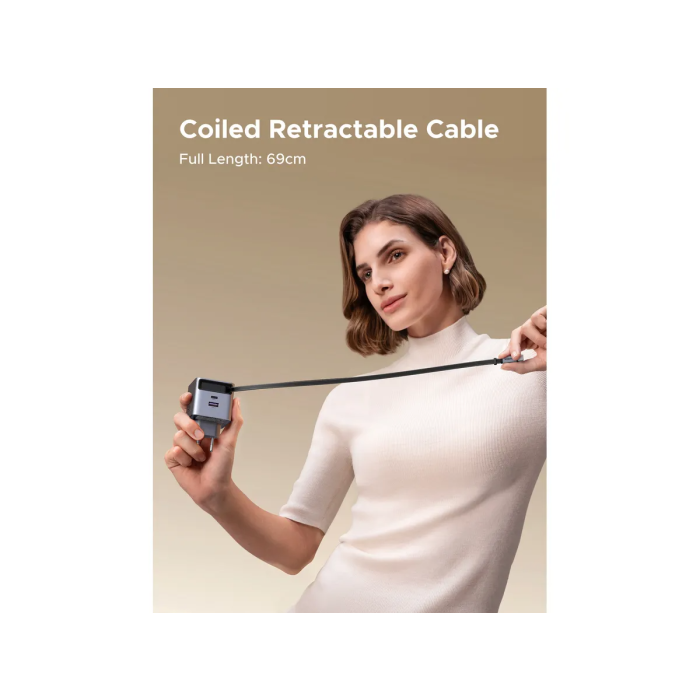 Ugreen Retractable 65W GaN USB-C polnilec UGREEN Ugreen Retractable 65W GaN USB-C polnilec