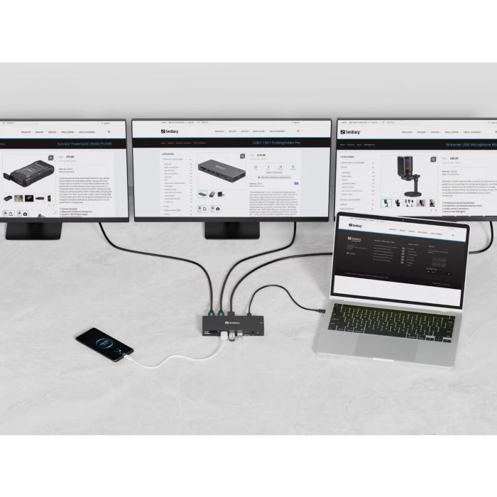 Sandberg USB-C 13 in 1 Docking Station Pro SANDBERG Sandberg USB-C 13 in 1 Docking Station Pro
