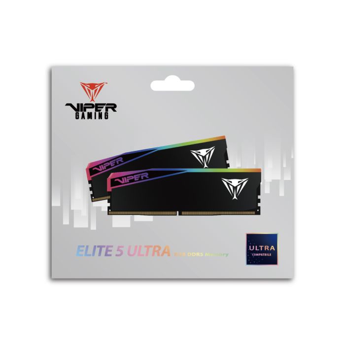 Patriot Viper Elite 5 Ultra RGB Kit 32GB (2x16GB) DDR5-6400 DIMM CL32, 1.4V PATRIOT Patriot Viper Elite 5 Ultra RGB Kit 32GB (2x16GB) DDR5-6400 DIMM CL32, 1.4V